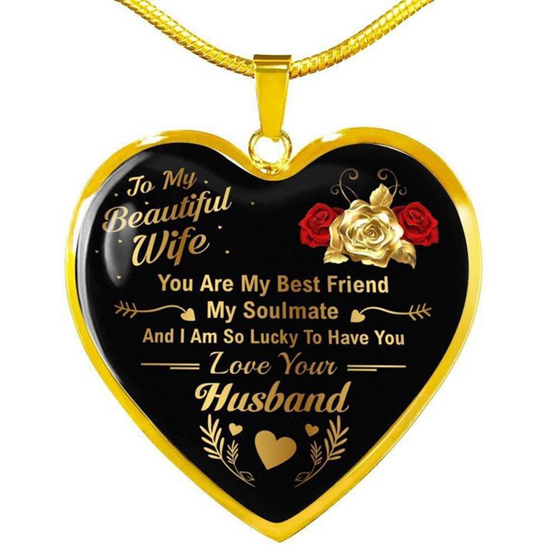 Heart Pendant Necklace To Wife Anniversary Birthday Gift